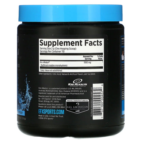 EFX Sports, Kre-Alkalyn EFX Powder, Blue Frost,  7.76 oz (220 g)