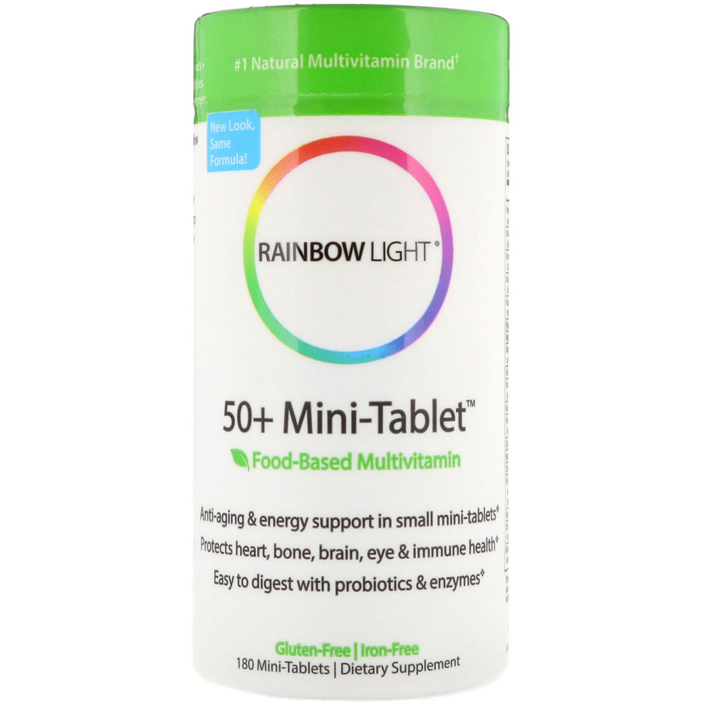 Rainbow Light, 50+ Mini-Tablet, Food-Based Multivitamin, 180 Mini-Tablets