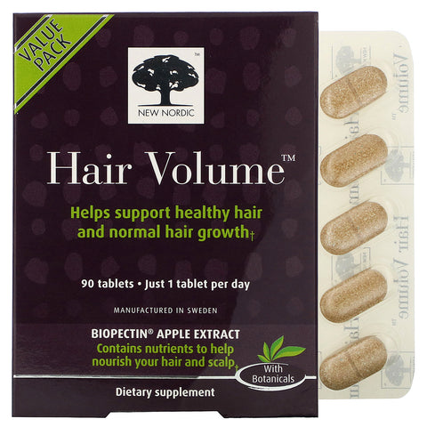 New Nordic, Hair Volume with  Biopectin Apple Extract, 90 Tablets