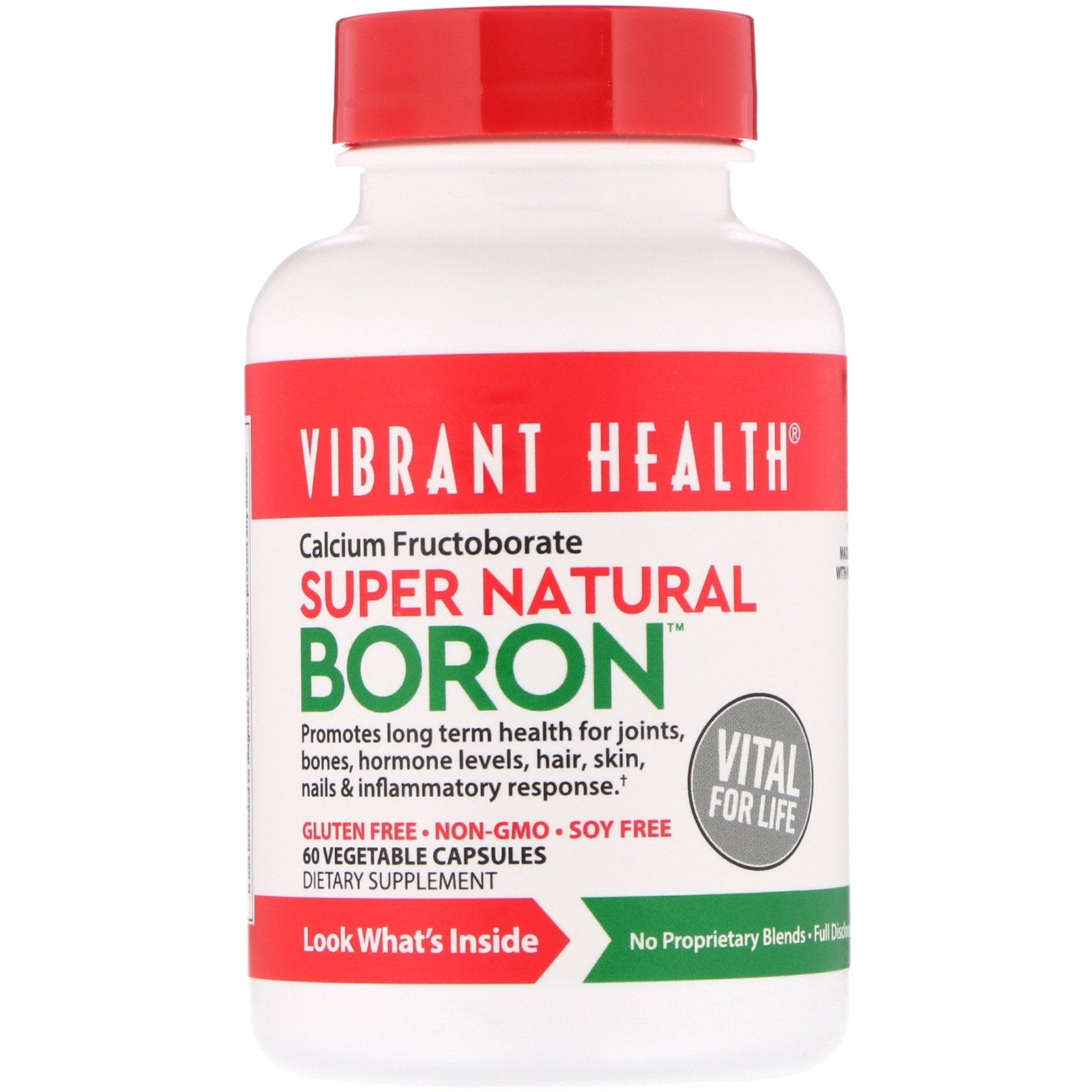 Vibrant Health, Super Natural Boron, 60 Vegetable Capsules