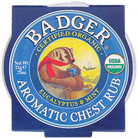 Badger Company, , Aromatic Chest Rub, Eucalyptus & Mint, .75 oz (21 g)