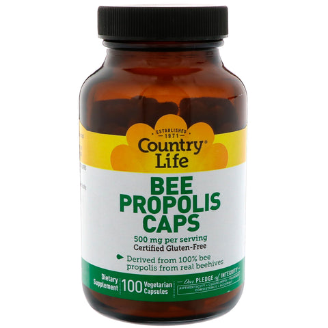 Country Life, Bee Propolis Caps, 500 mg, 100 Vegetarian Capsules