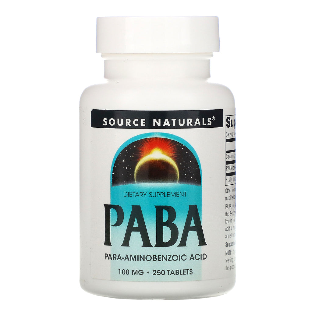 Source Naturals, PABA, 100 mg, 250 Tablets