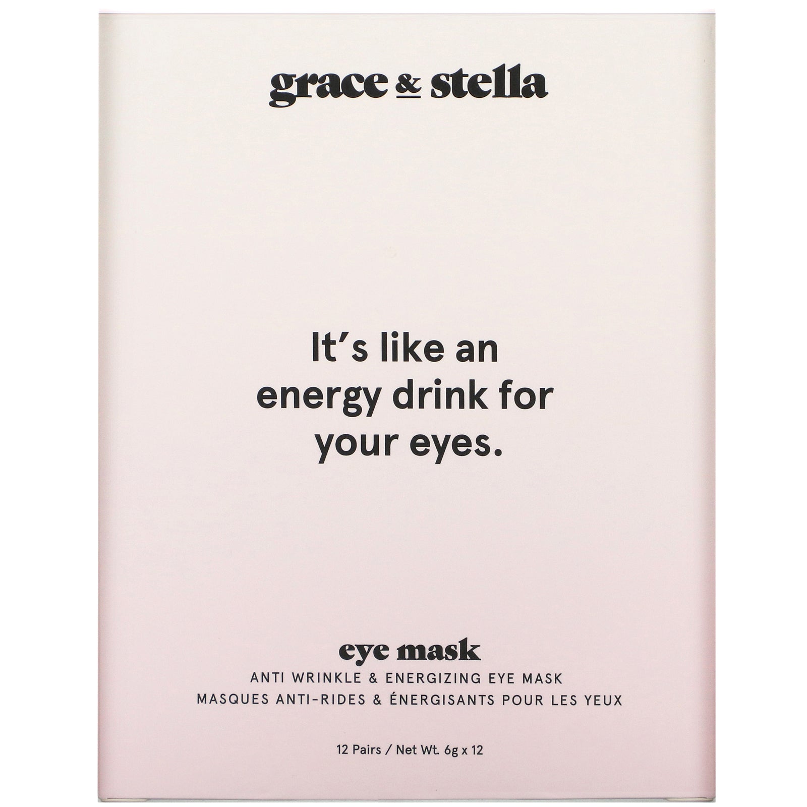 Grace & Stella, Anti Wrinkle + Energizing Eye Mask, 12 Pairs, 6 g  Each