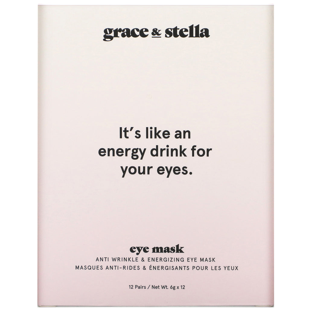 Grace & Stella, Anti Wrinkle + Energizing Eye Mask, 12 Pairs, 6 g  Each