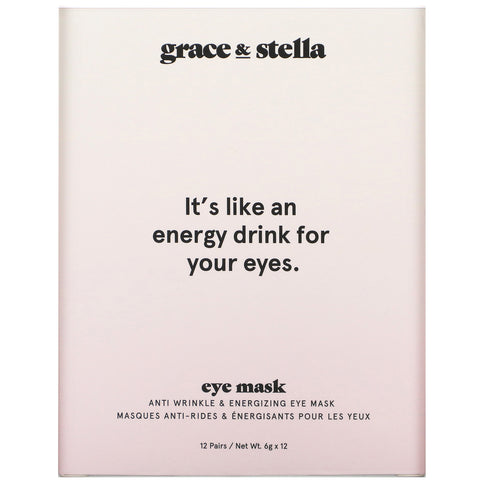 Grace & Stella, Anti Wrinkle + Energizing Eye Mask, 12 Pairs, 6 g  Each