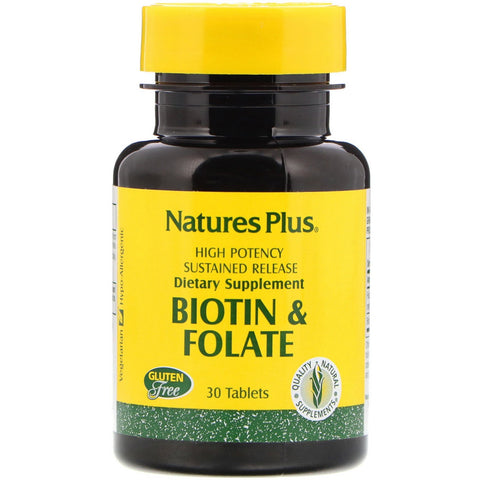 Nature's Plus, Biotin & Folate, 30 Tablets