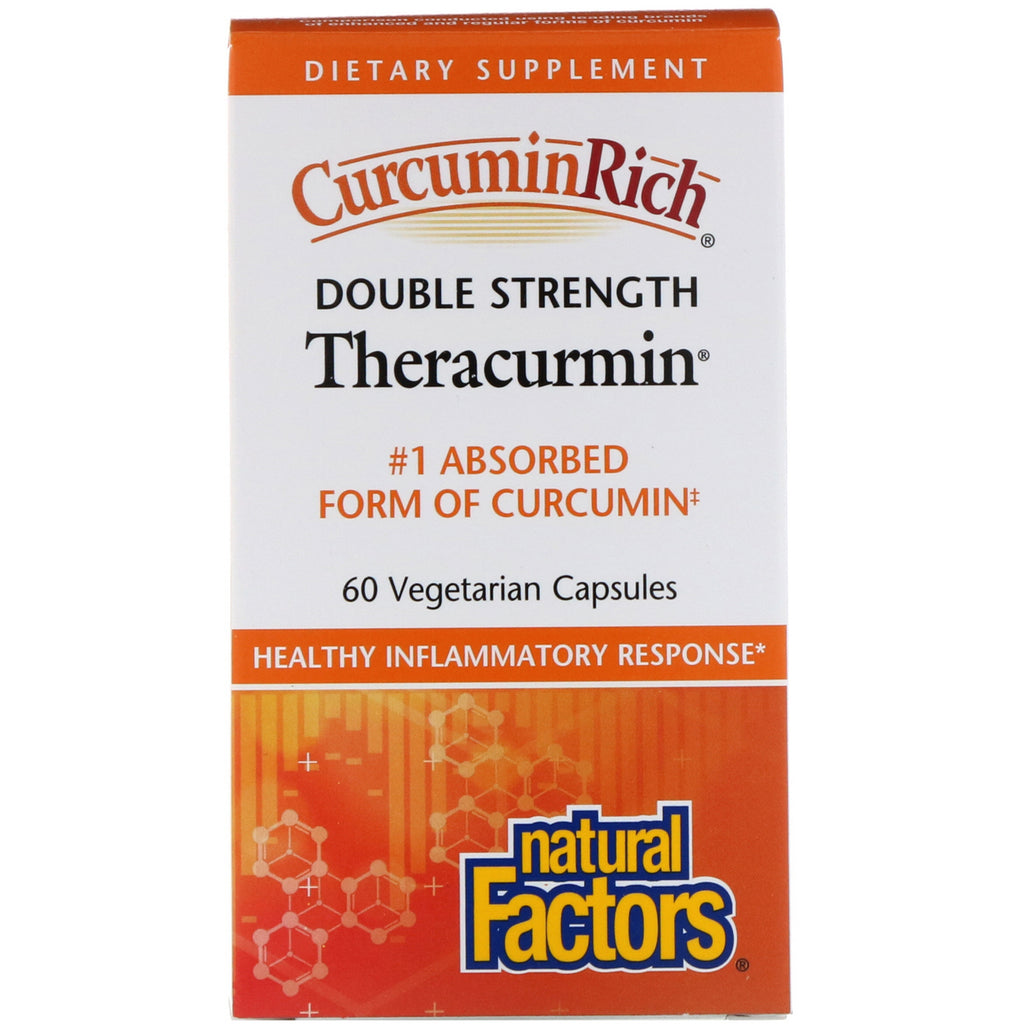 Natural Factors, CurcuminRich, Double Strength Theracurmin, 60 Vegetarian Capsules