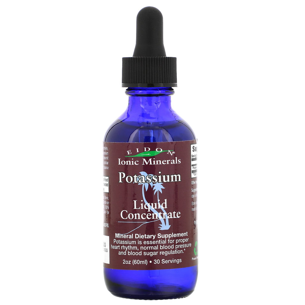 Eidon Mineral Supplements, Ionic Minerals, Potassium, Liquid Concentrate, 2 oz (60 ml)