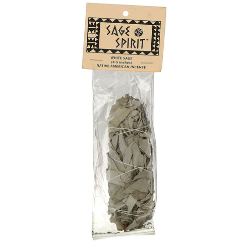 Sage Spirit, Native American Incense, White Sage, Small (4-5 Inches), 1 Smudge Wand