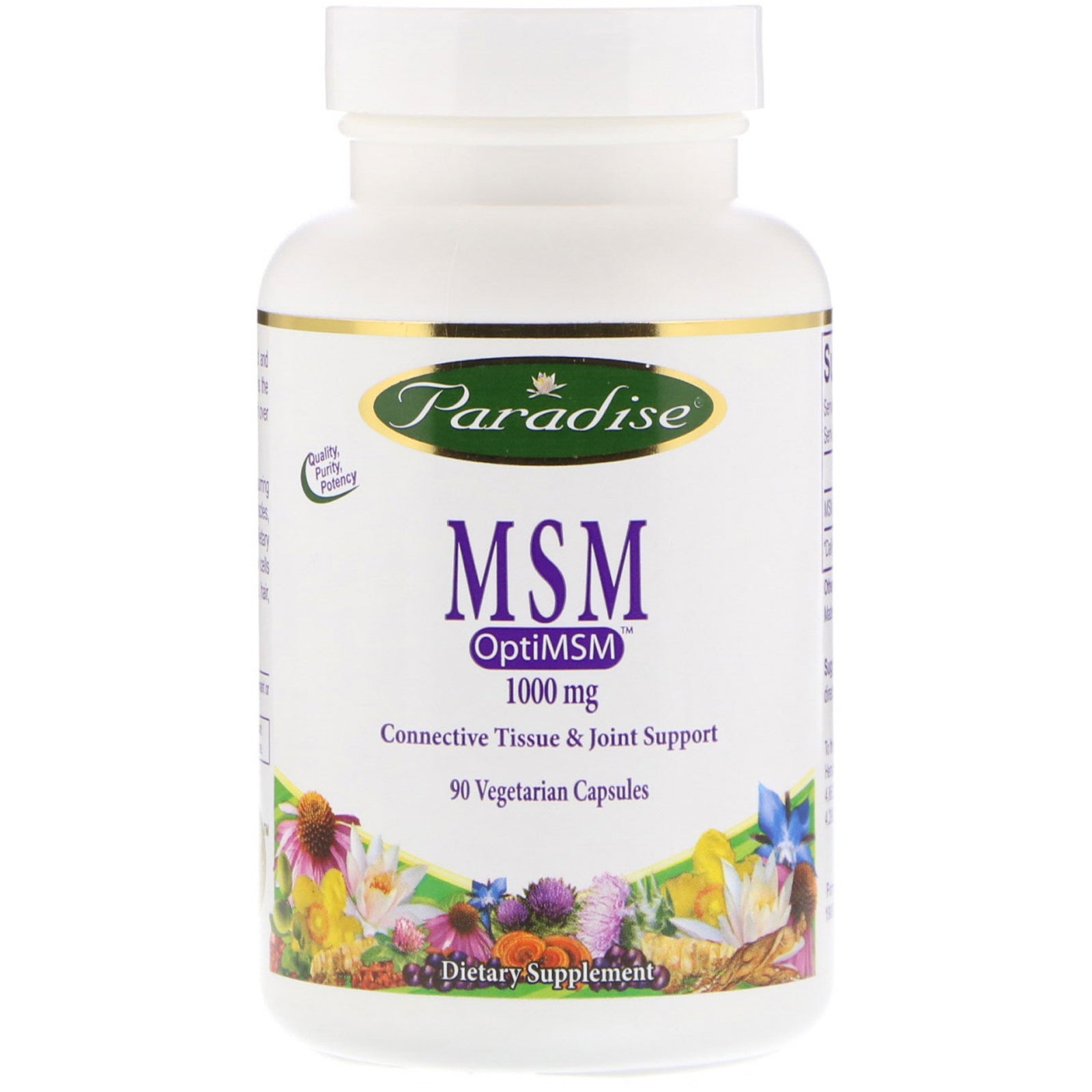 Paradise Herbs, MSM, 1,000 mg, 90 Vegetarian Capsules