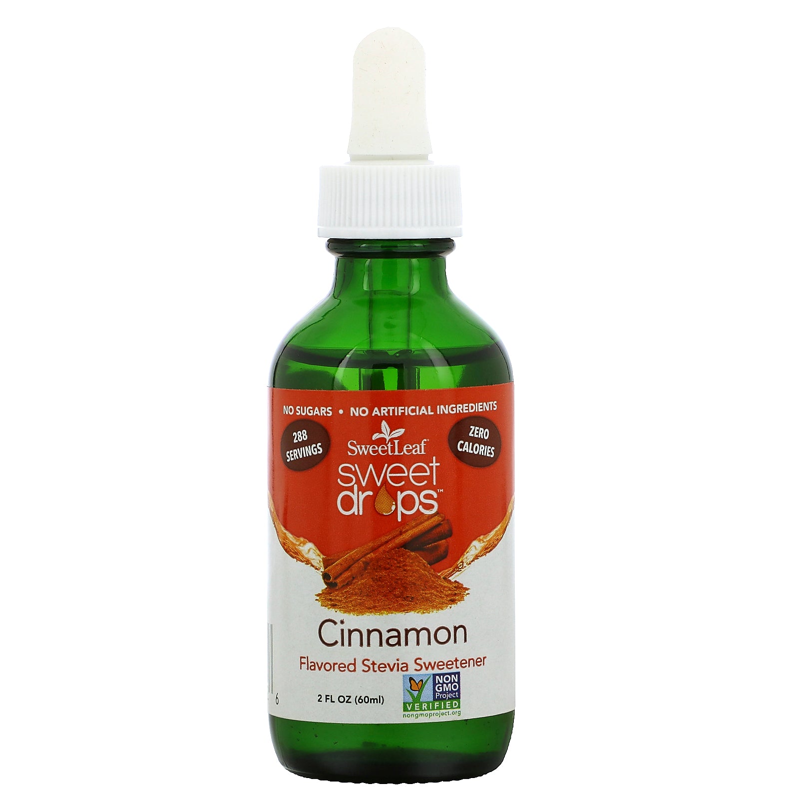 Wisdom Natural, SweetLeaf, Sweet Drops Stevia Sweetener, Cinnamon, 2 fl oz (60 ml)
