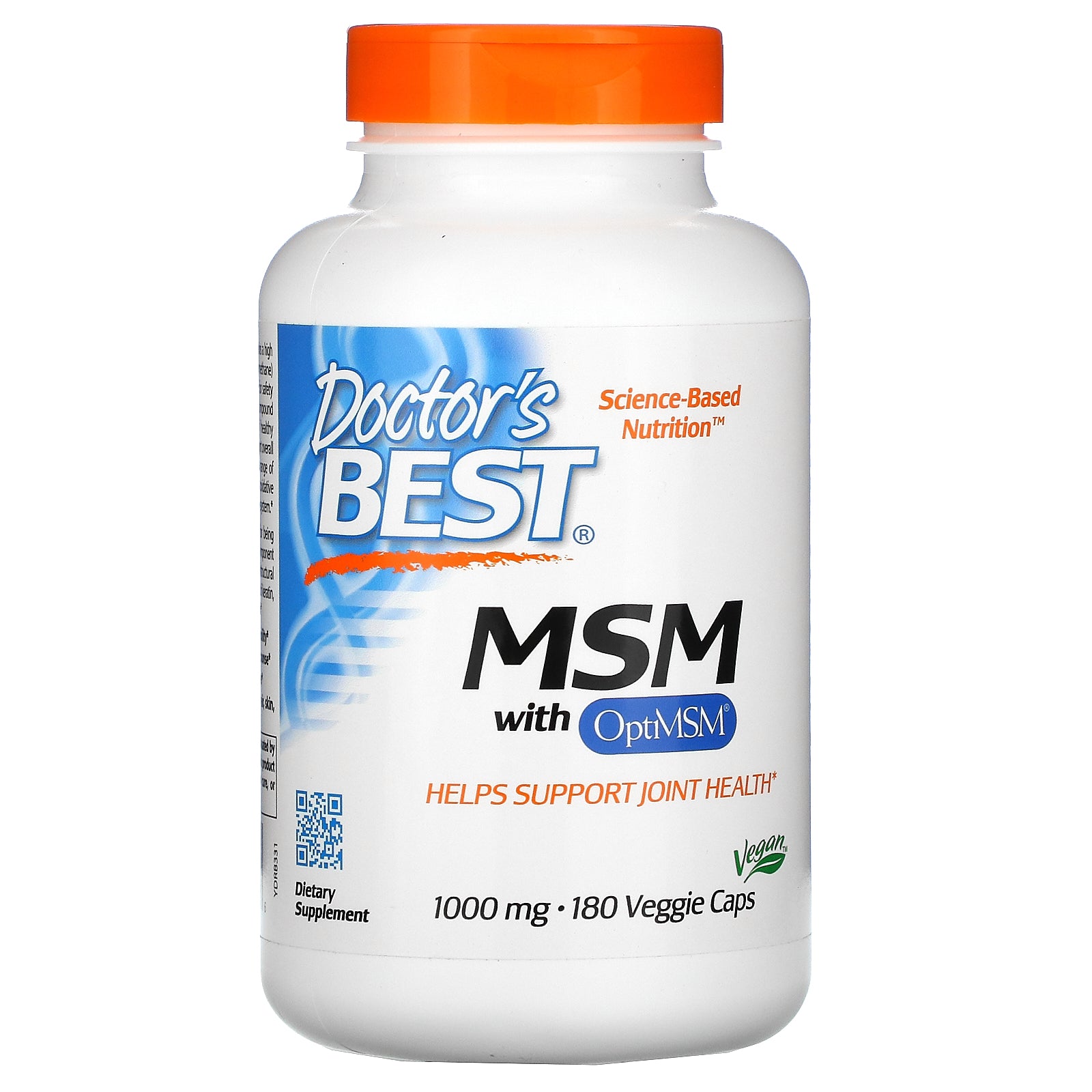 Doctor's Best, MSM with OptiMSM , 1,000 mg, 180 Veggie Caps
