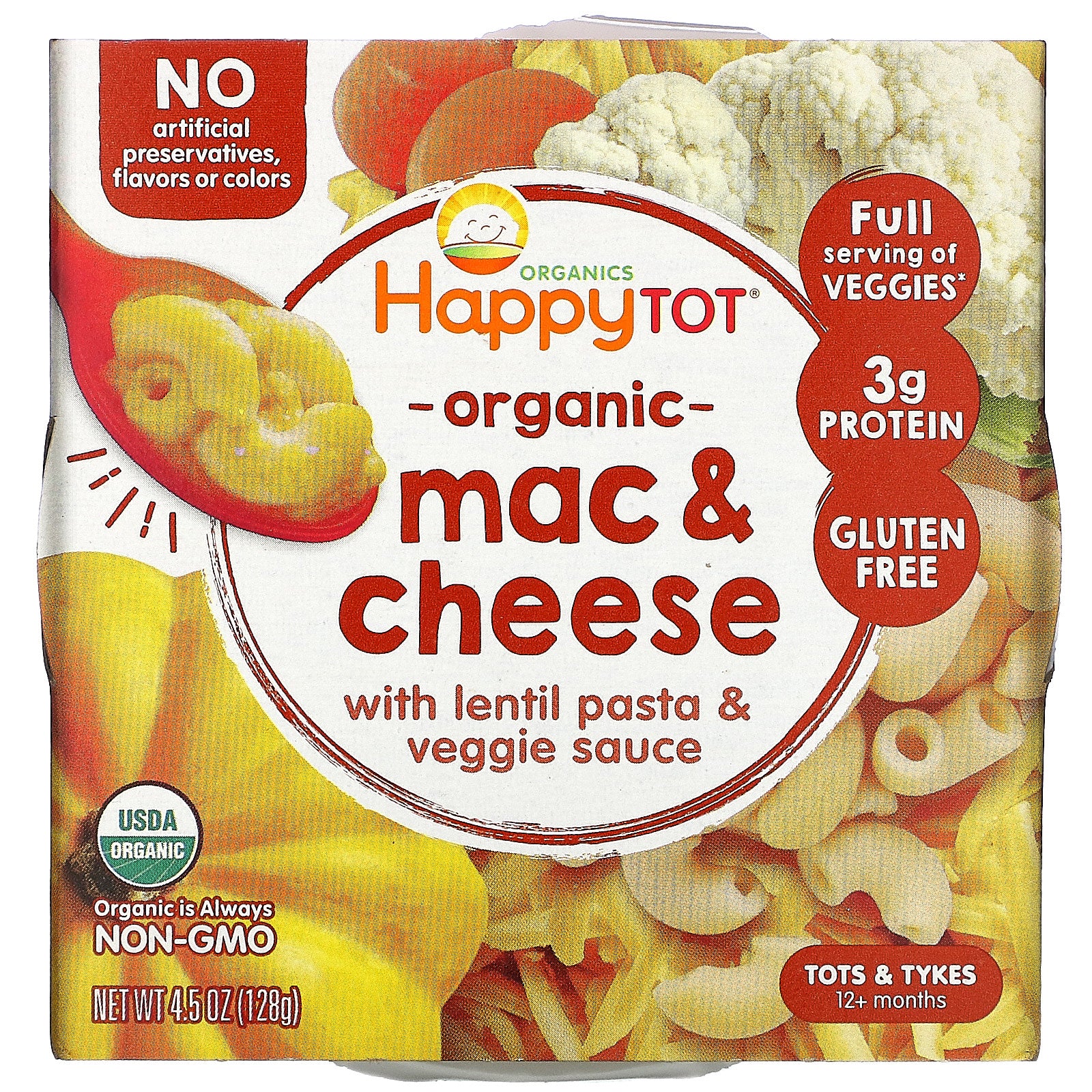 Happy Family Organics, Organics Happy Tot, 12+ Months, Mac & Cheese, 4.5 oz (128 g)