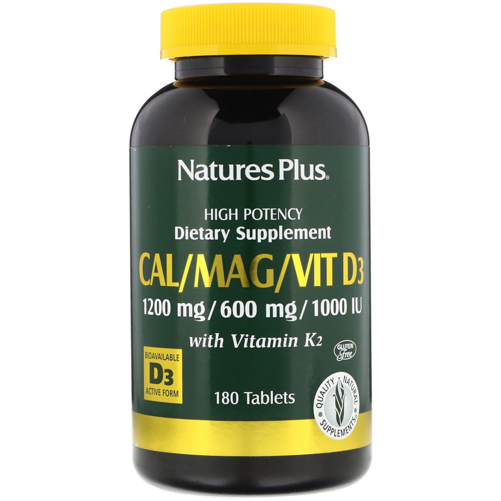 Nature's Plus, Cal/Mag/Vit D3, with Vitamin K2, 180 Tablets