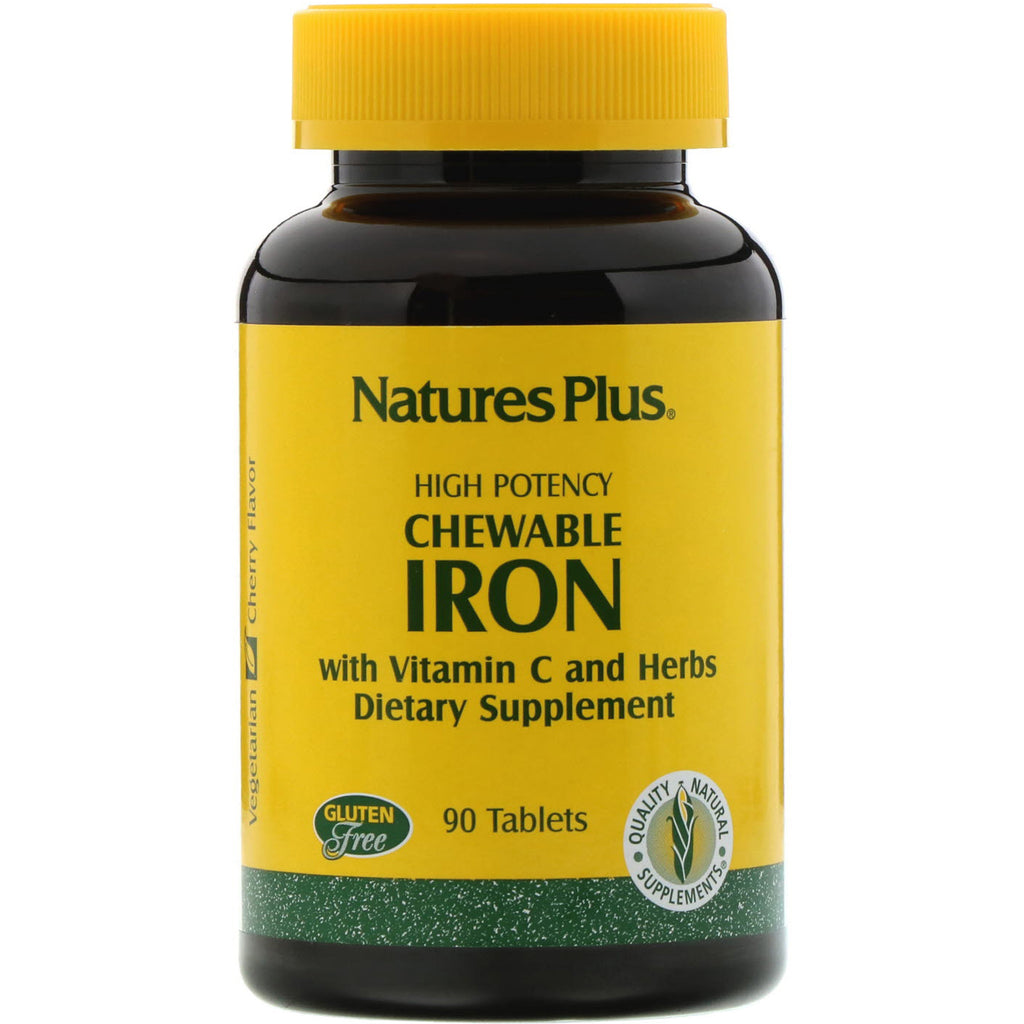 Nature's Plus, Chewable Iron, Cherry Flavor, 90 Tablets