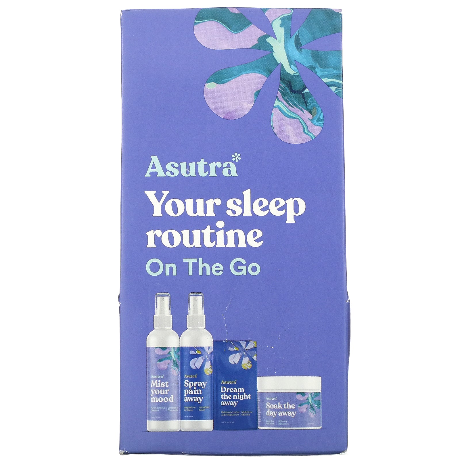 Asutra, You Sleep Routine On The Go, Travel Set, 4 Piece Set
