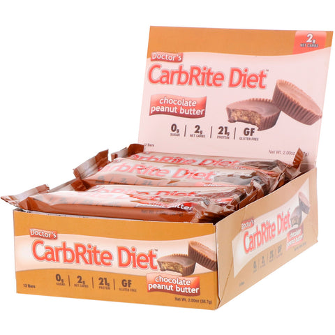 Universal Nutrition, Doctor's CarbRite Diet Bars, Chocolate Peanut Butter, 12 Bars, 2.00 oz (56.7 g) Each