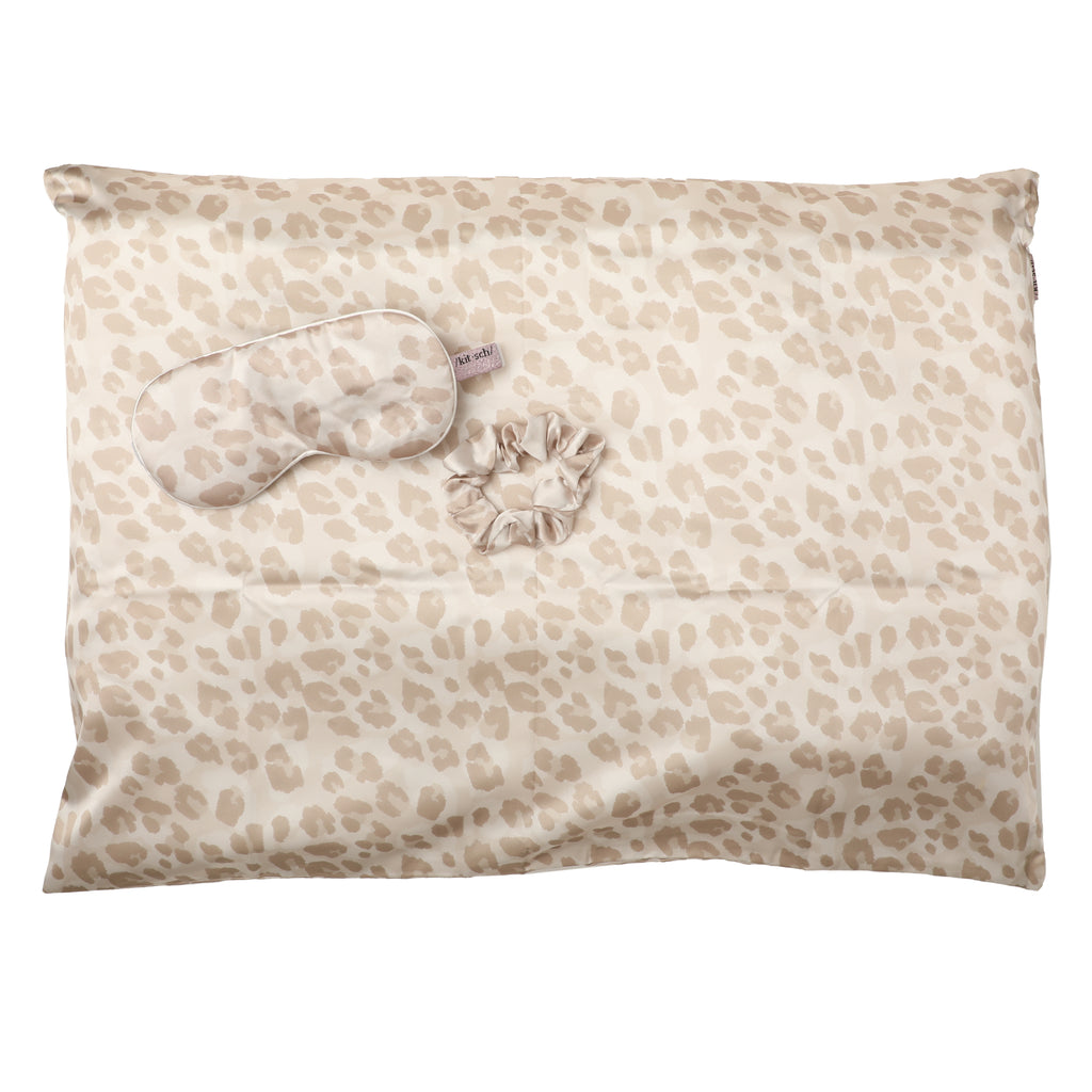 Kitsch, Satin Sleep Set, Leopard, 3 Piece Set