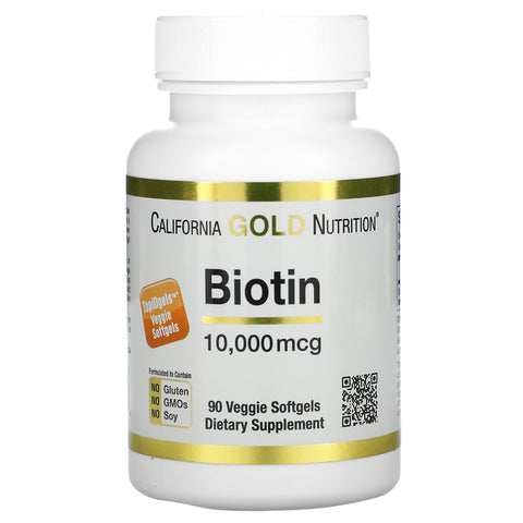 California Gold Nutrition, Biotin, 10,000 mcg, 90 Veggie Softgels