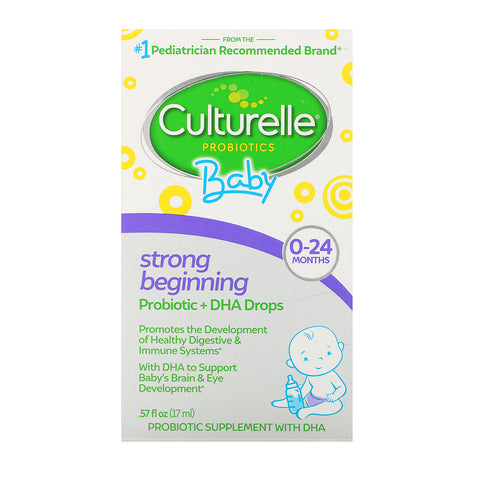 Culturelle, Baby Probiotic + DHA Drops, 0-24 Months, .57 fl oz (17 ml)
