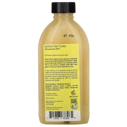 Monoi Tiare Tahiti, Sun Tan Oil With Sunscreen, SPF 3, 4 fl oz (120 ml)