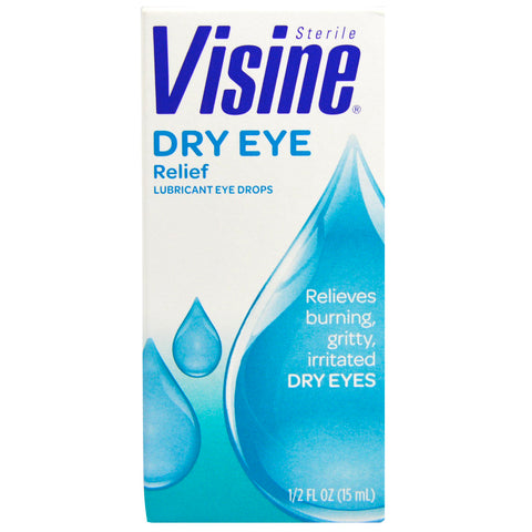 Visine, Dry Eye Relief, Lubricant Eye Drops, Sterile, 1/2 fl oz (15 ml)