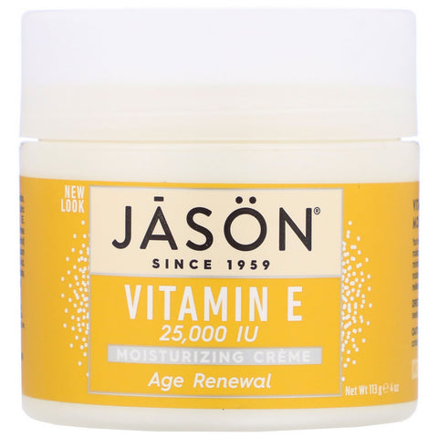 Jason Natural, Age Renewal Vitamin E Moisturizing Creme, 25,000 IU, 4 oz (113 g)