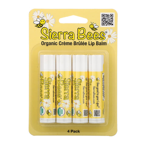 Sierra Bees,  Lip Balms, Creme Brulee, 4 Pack, .15 oz (4.25 g) Each