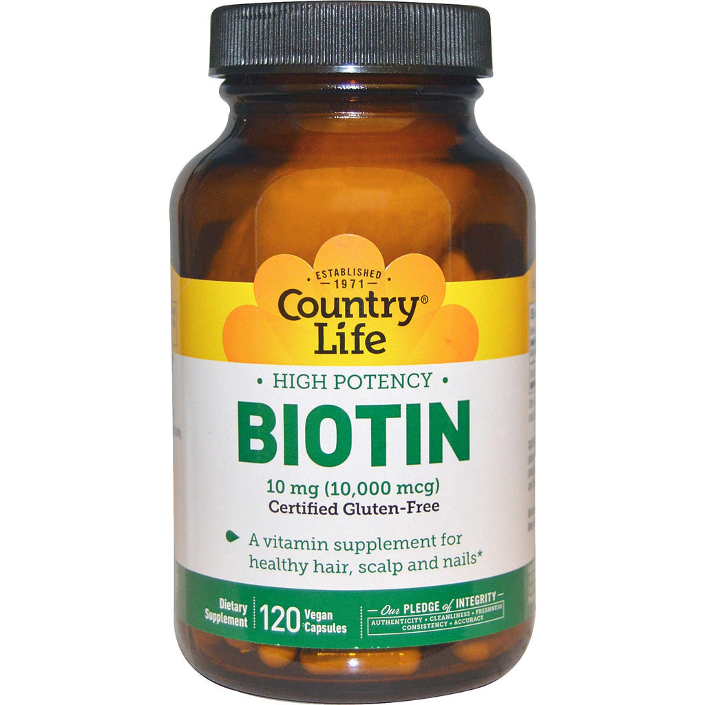Country Life, High Potency Biotin, 10 mg, 120 Vegan Capsules