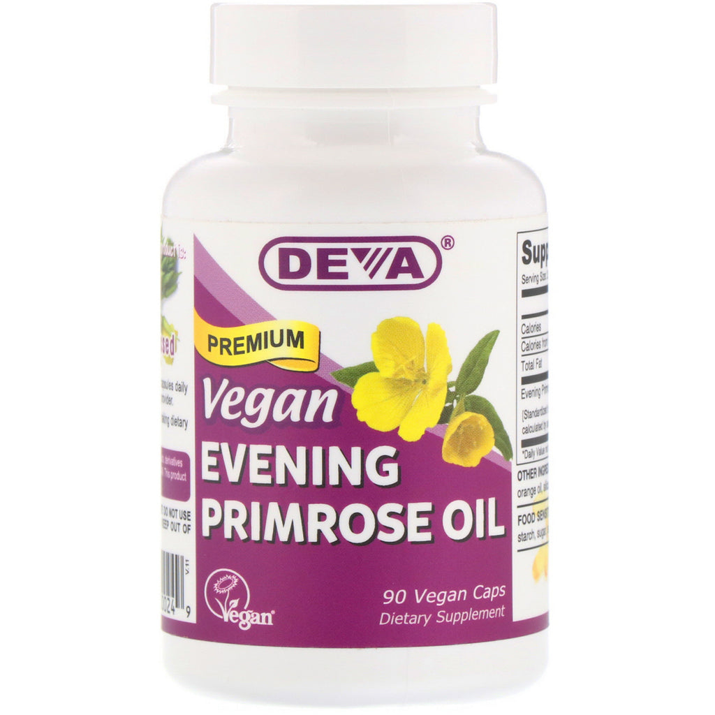 Deva, Vegan, Premium Evening Primrose Oil, 90 Vegan Caps