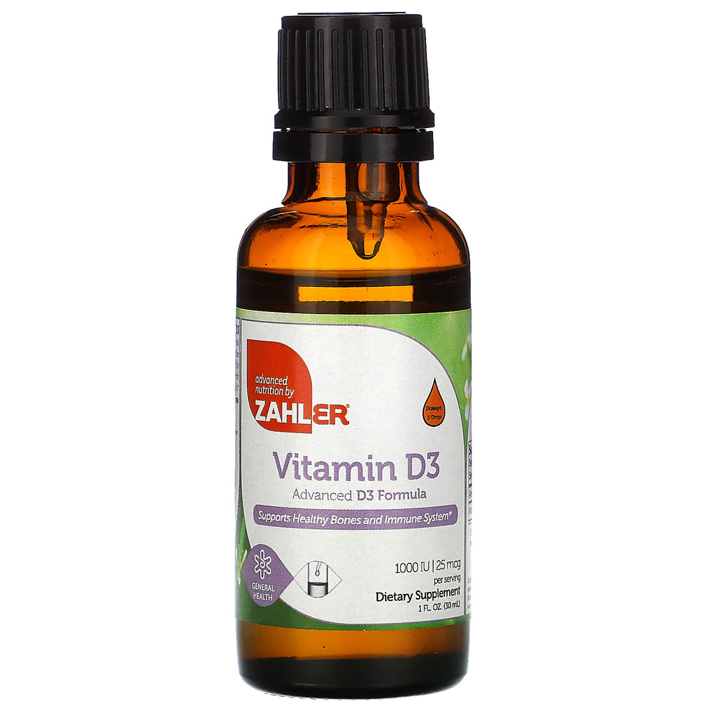 Zahler, Vitamin D3, Advanced D3 Formula, 1,000 IU, 1 fl oz (30 ml)