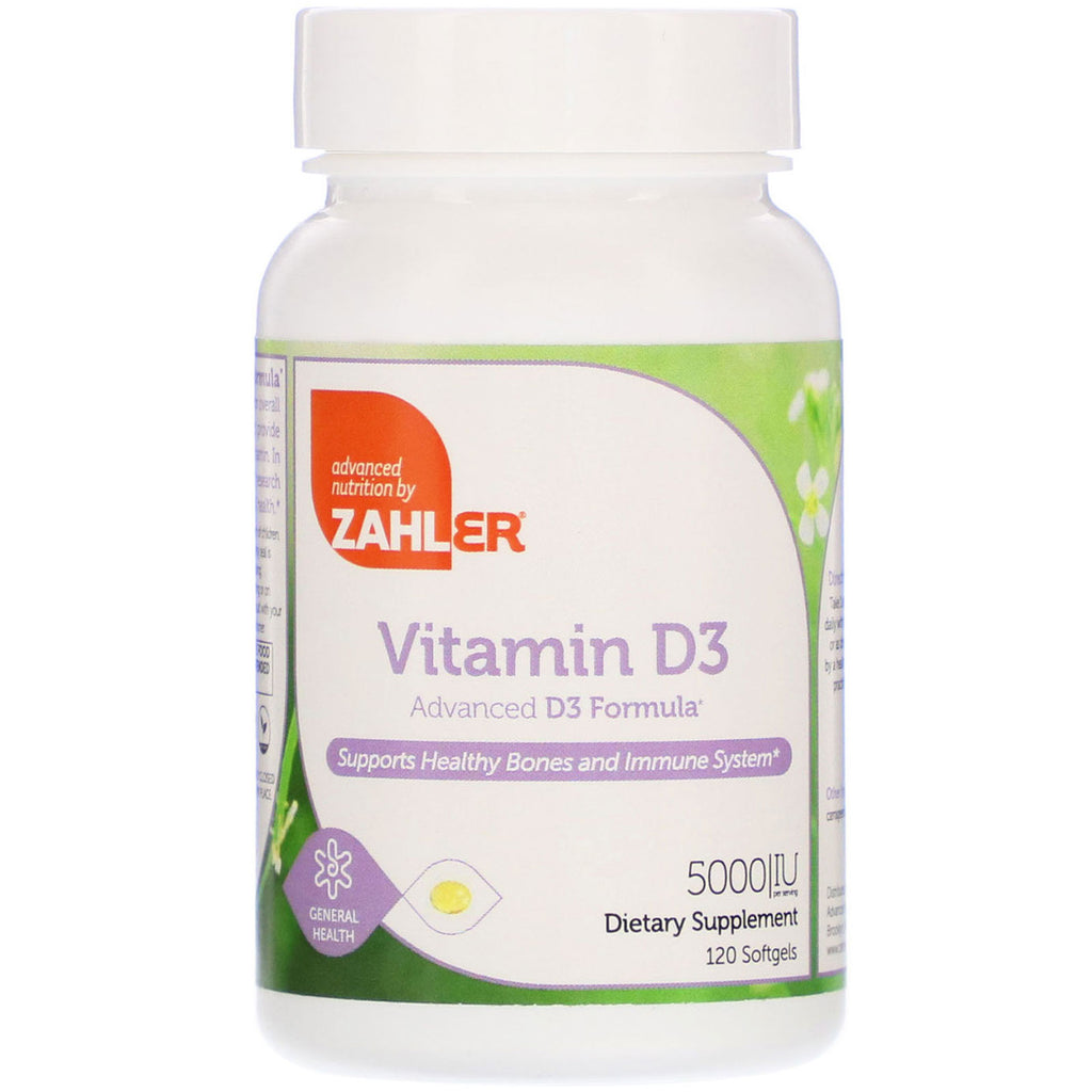 Zahler, Vitamin D3, Advanced D3 Formula, 5,000 IU, 120 Softgels