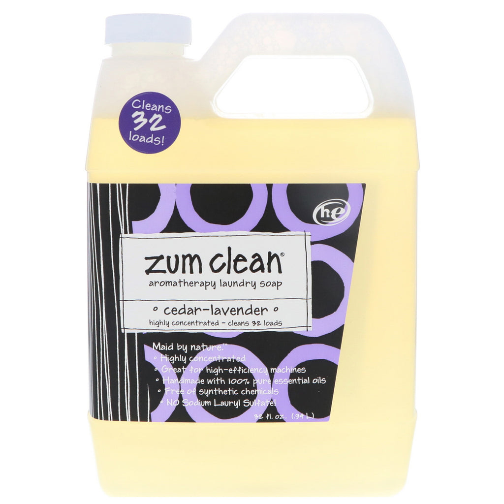 Indigo Wild, Zum Clean, Aromatherapy Laundry Soap, Cedar-Lavender, 32 fl oz (.94 L)