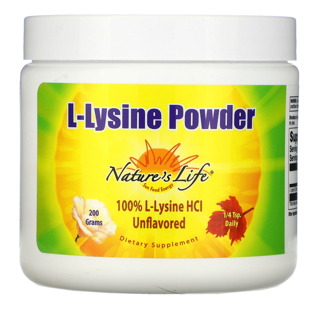 Nature's Life, L-Lysine Powder, Unflavored, 200 g