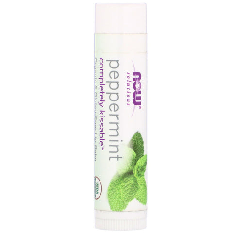 Now Foods, Solutions, Completely Kissable Lip Balm, Peppermint, 0.15 oz (4.25 g)
