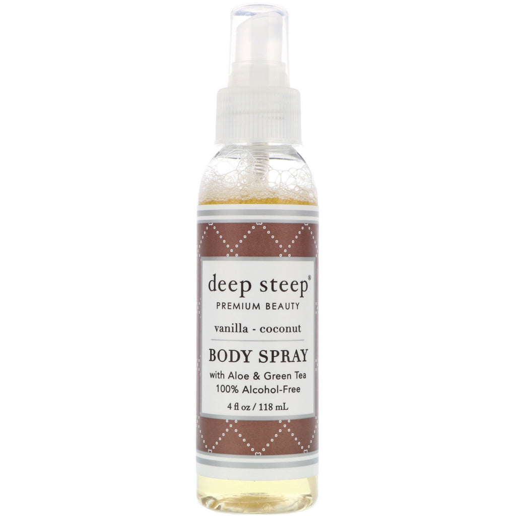 Deep Steep, Body Spray, Vanilla - Coconut, 4 fl oz (118 ml)