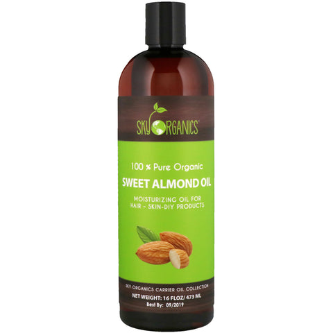 Sky Organics, 100% Pure Organic, Sweet Almond Oil, 16 fl oz (473 ml)