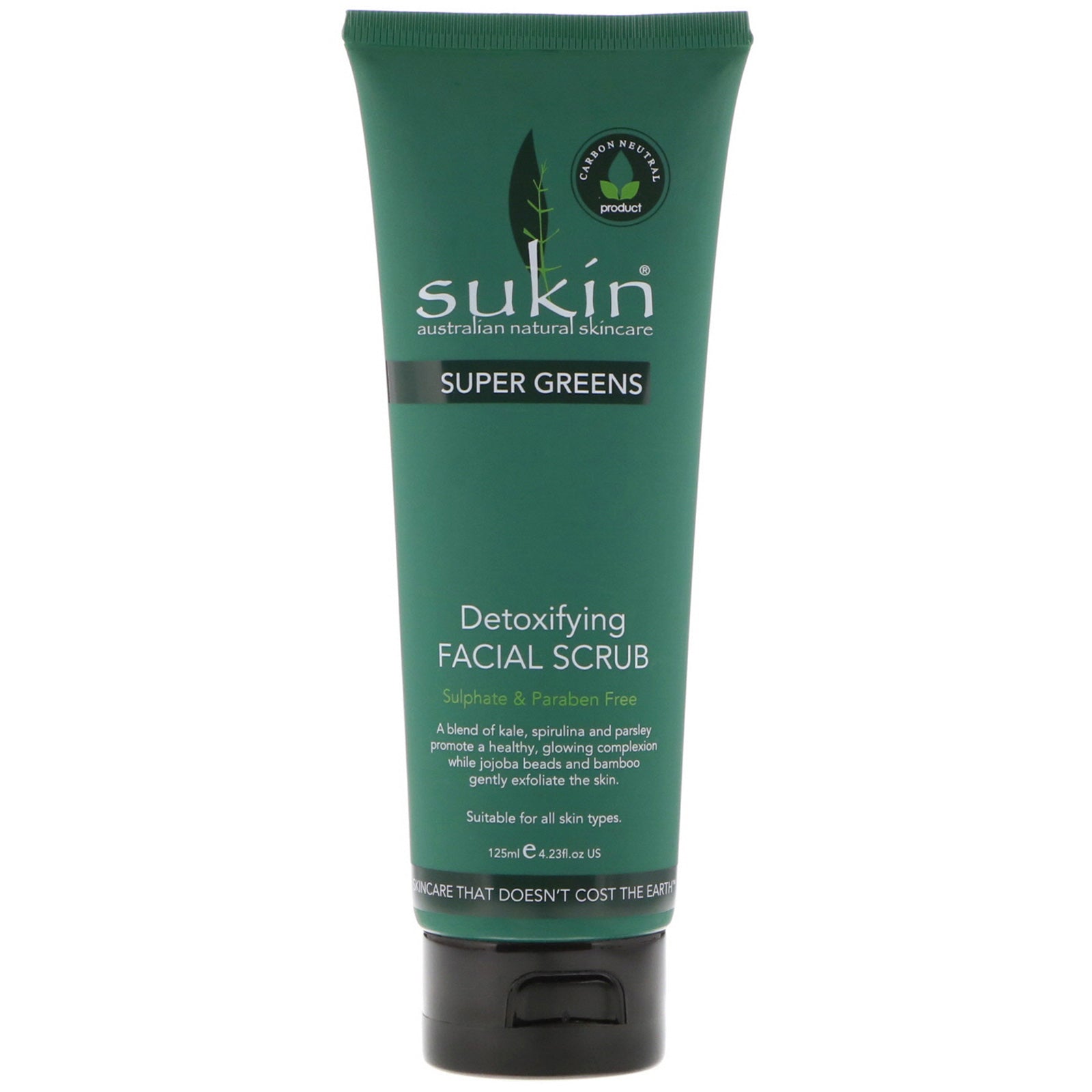 Sukin, Super Greens, Detoxifying Facial Scrub, 4.23 fl oz (125 ml)