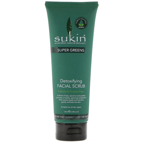 Sukin, Super Greens, Detoxifying Facial Scrub, 4.23 fl oz (125 ml)