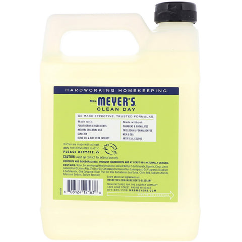 Mrs. Meyers Clean Day, Liquid Hand Soap Refill, Lemon Verbena Scent, 33 fl oz (975 ml)