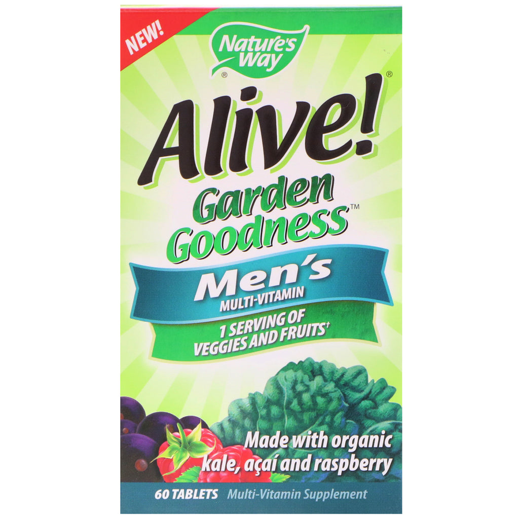 Nature's Way, Alive! Garden Goodness, Men's Multivitamin, 60 Tablets
