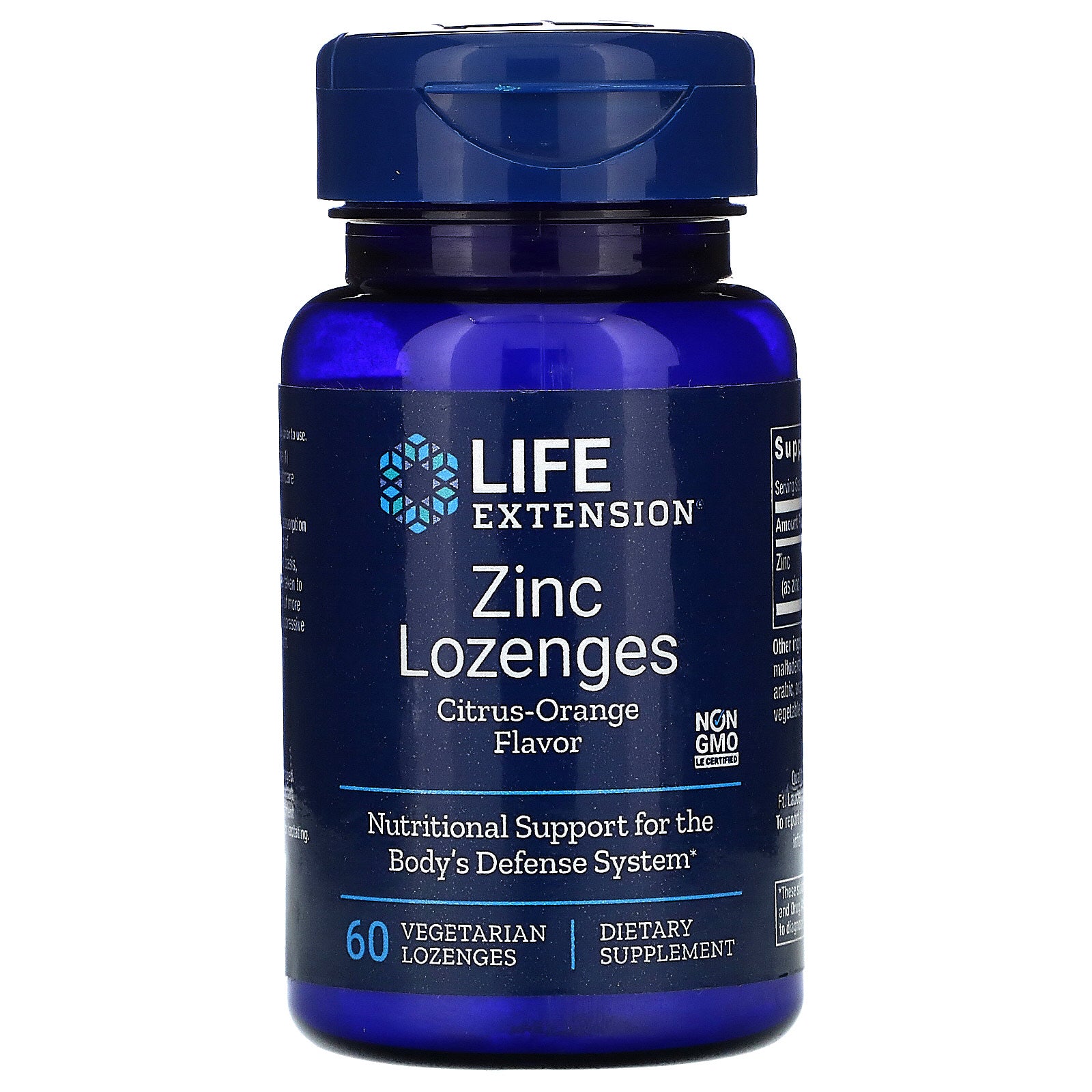 Life Extension, Zinc Lozenges, Citrus-Orange Flavor, 60 Vegetarian Lozenges