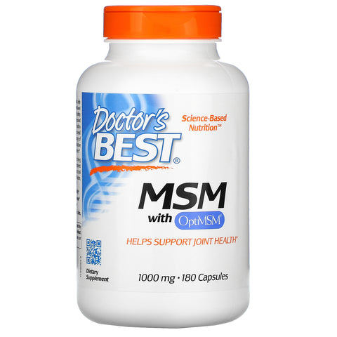 Doctor's Best, MSM with OptiMSM, 1,000 mg, 180 Capsules
