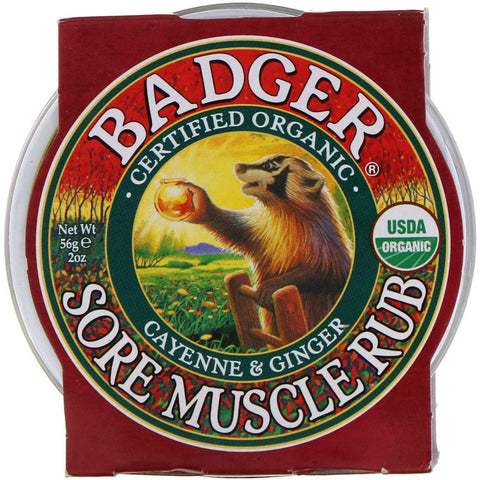 Badger Company, , Sore Muscle Rub, Cayenne & Ginger, 2 oz (56 g)