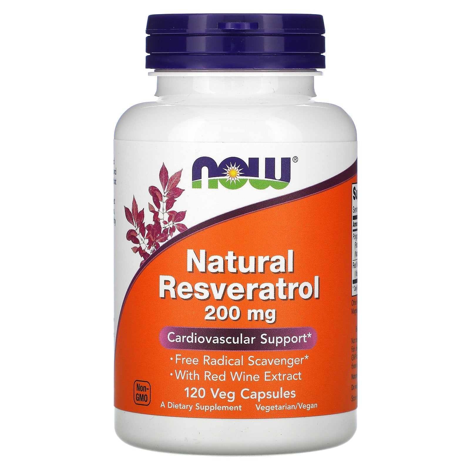 Now Foods, Natural Resveratrol, 200 mg, 120 Veg Capsules
