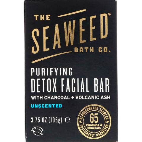 The Seaweed Bath Co., Purifying Detox Facial Bar, Unscented, 3.75 oz (106 g)