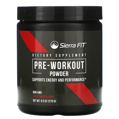 Sierra Fit, Pre-Workout Powder, Fruit Punch, 9.5 oz (270 g)