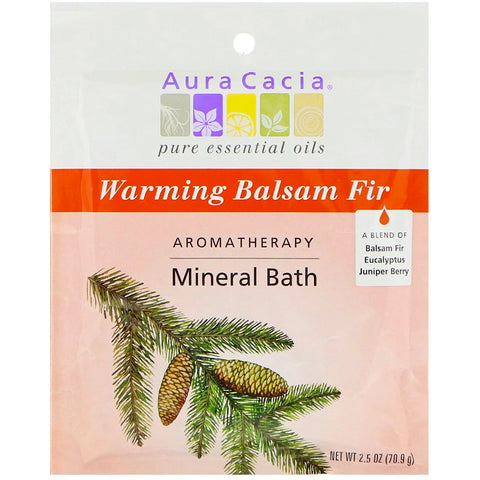 Aura Cacia, Aromatherapy Mineral Bath, Warming Balsam Fir, 2.5 oz (70.9 g)