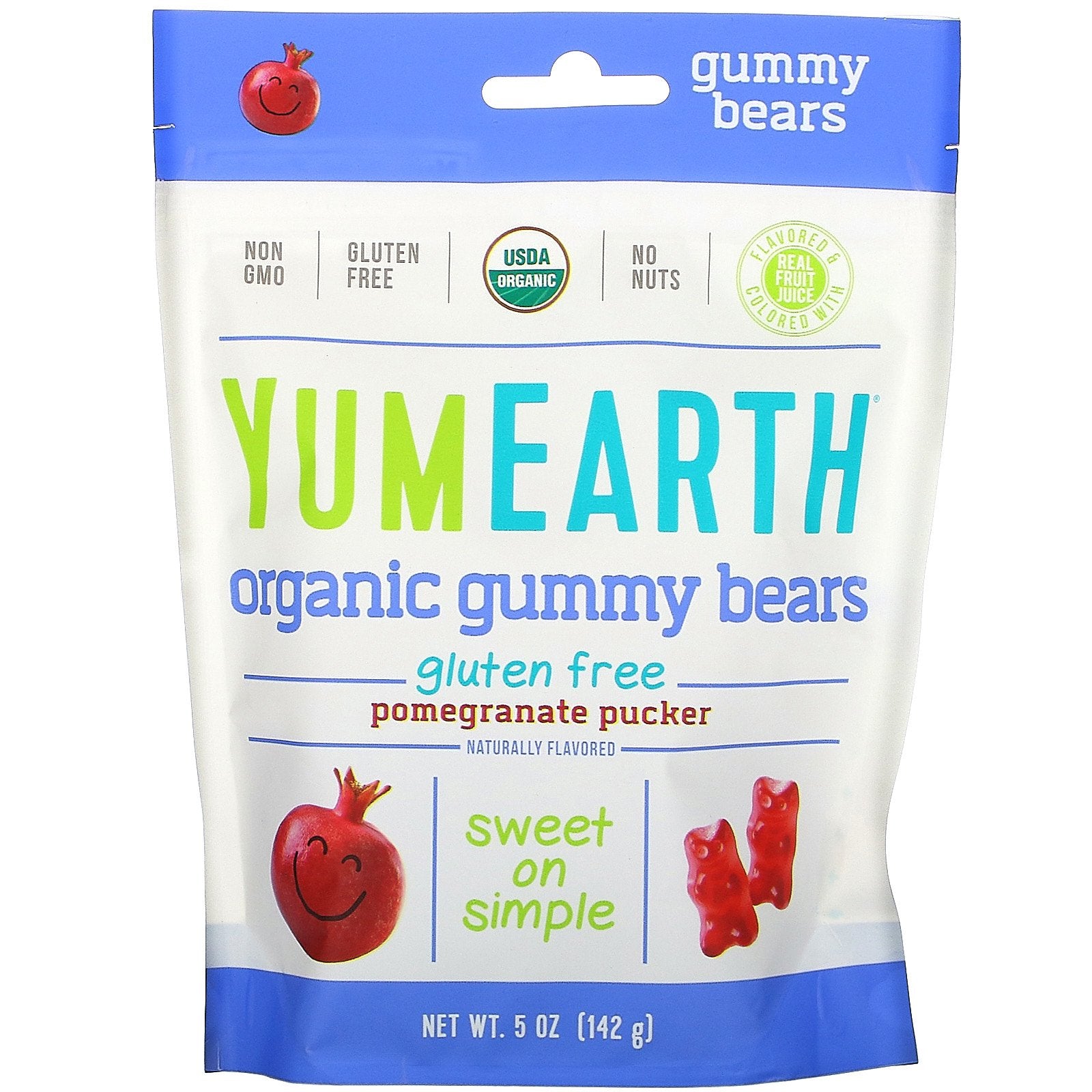 YumEarth, Gummy Bears, Pomegranate Pucker, 5 oz (142 g)